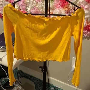 Bright mustard yellow crop top